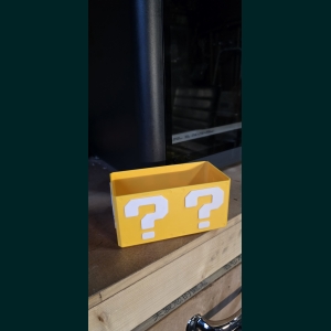 Mario vraagteken opslag box 14 x 7 x 7 cm