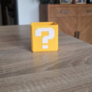 Mario vraagteken opslag box 7 x 7 x7 cm